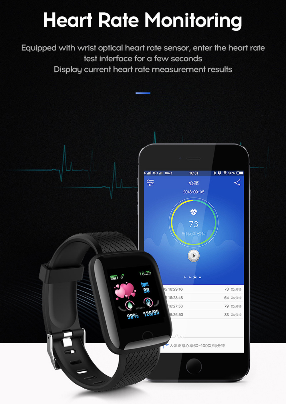 Waterproof Health Monitoring Smart Watch