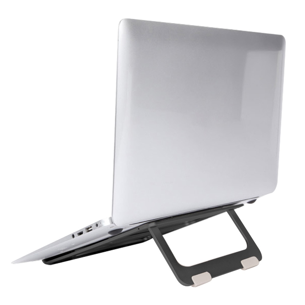 Besegad Folding Aluminum Notebook Laptop Anti-slip Cooling Pad Stand Holder for Apple MacBook Mac Book Lenovo Samsung Computer