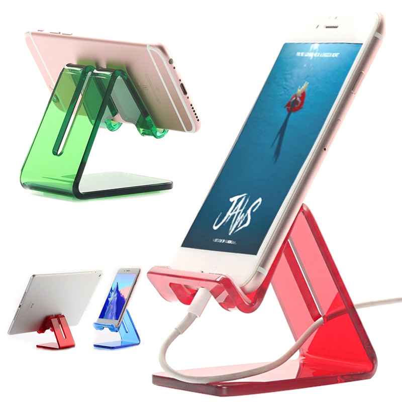 Portable Universal Acrylic Tablet Holder Desktop Mobile Phone Holder Stand for iPhone iPad Universal Accessories
