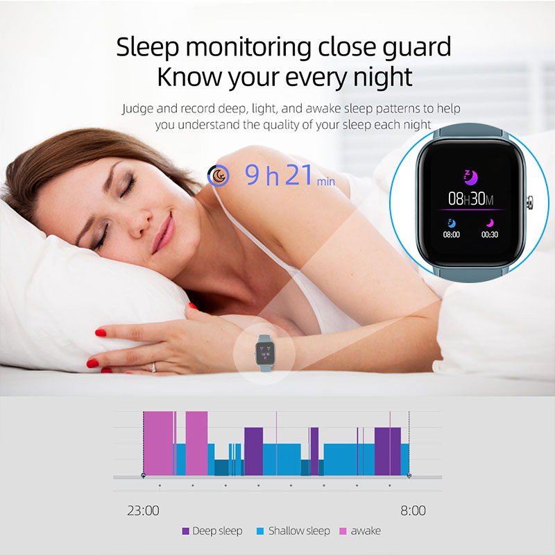 P8 Smart Watch Men Women IP67 Waterproof Fitness Tracker Sport Heart Rate Monitor Full Touch Smartwatch for Amazfit Gts Xiaomi