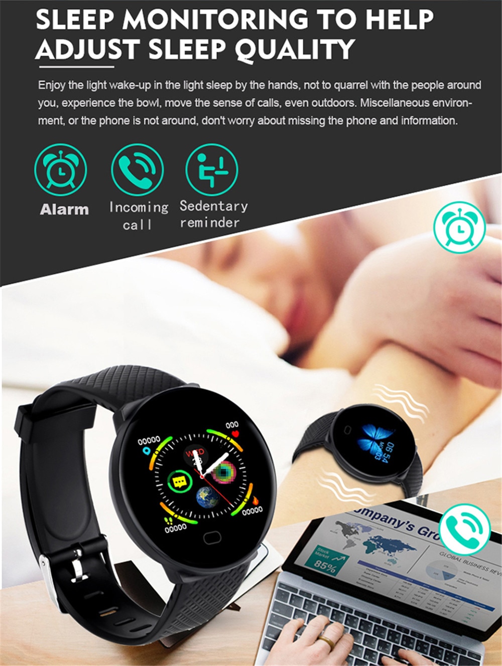 Smart Watch Men 1.3'' Screen Fitness Tracker Ip67 Waterproof Blood Pressure Heart Rate Monitor Smartwatch Woman For Android IOS