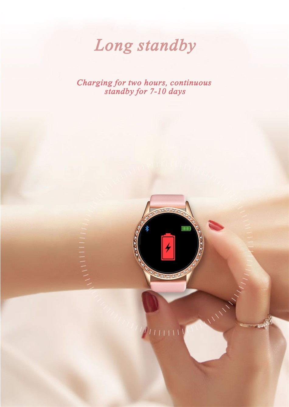 LIGE Ladies Smart Watch Women Blood Pressure Heart Rate Monitor Fitness tracker Sport Smart Band Alarm clock reminder Smartwatch