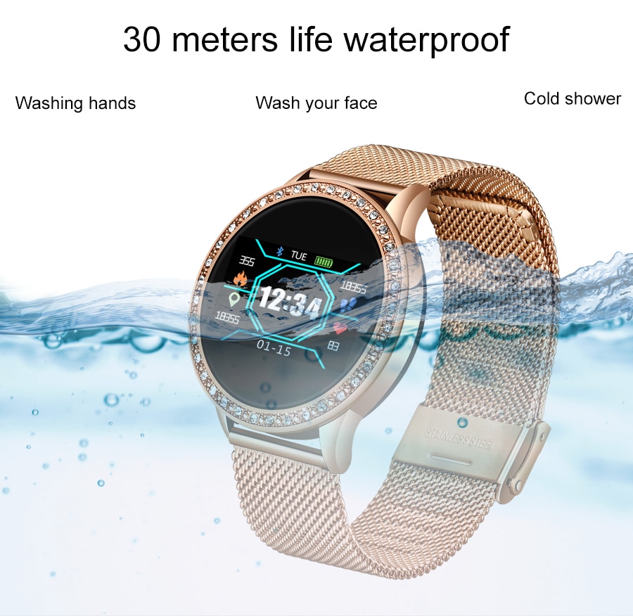 LIGE Ladies Smart Watch Women Blood Pressure Heart Rate Monitor Fitness tracker Sport Smart Band Alarm clock reminder Smartwatch