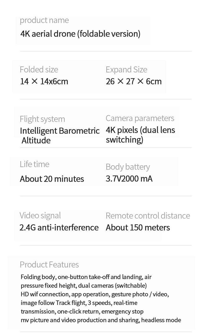 SHAREFUNBAY Drone 4k HD Wide Angle Camera 1080P WiFi fpv Drone Dual Camera Quadcopter Height Keep Drone Camera