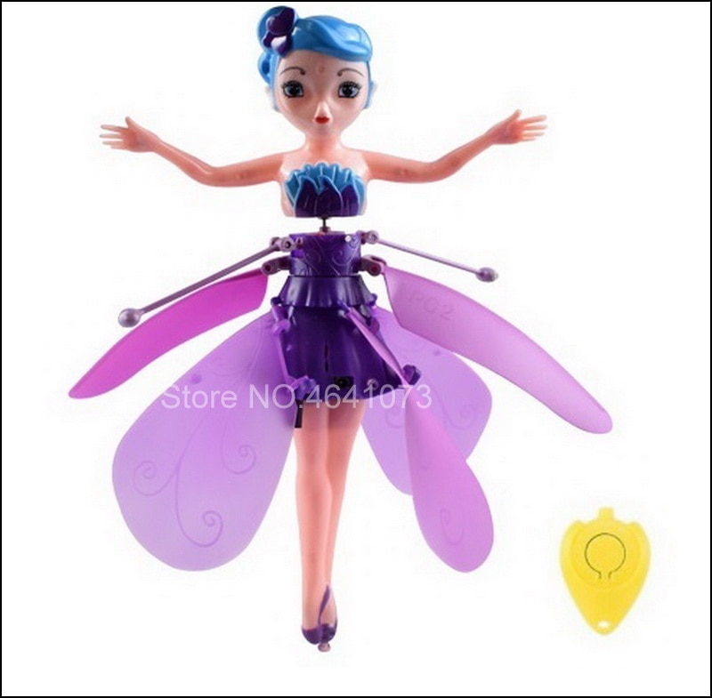 Mini drone RC drone Helicopter Infrared Induction Flyings Quadcopter Dolls Fairy Magical Princess Cute Doll LED light Fly Toy