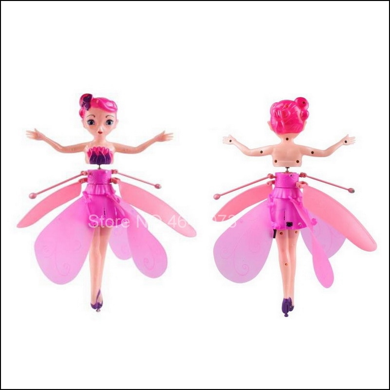 Mini drone RC drone Helicopter Infrared Induction Flyings Quadcopter Dolls Fairy Magical Princess Cute Doll LED light Fly Toy